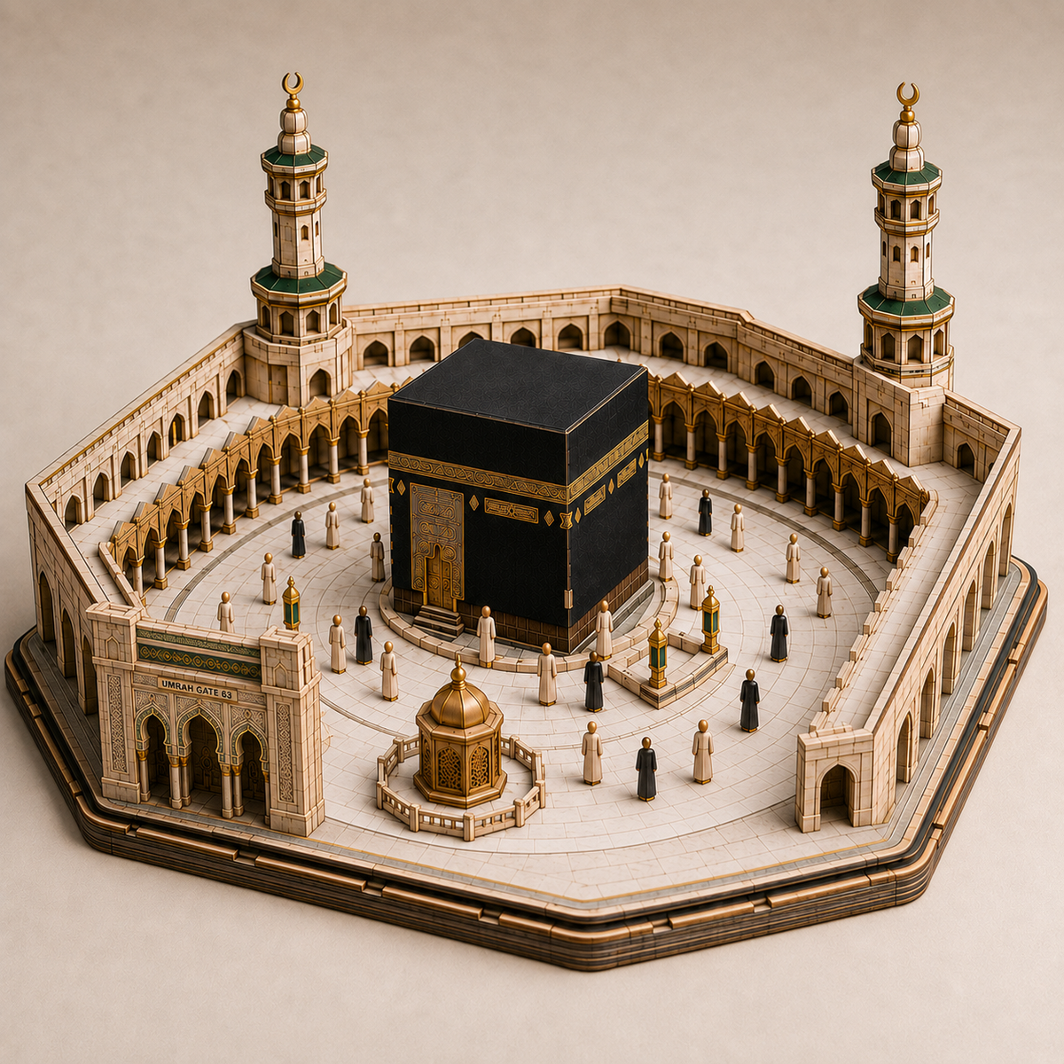 Holy Kaaba with Mataf 3D Model